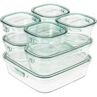 Iwaki Heat-Resistant Glass Container Set - 7 Green Pieces
