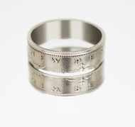 英國硬幣戒指 5 便士 1991 年硬幣戒指男士硬幣戒指禮物