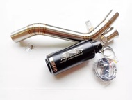 ท่อไอเสียมอไซ ท่อนินจา ชุดท่อสลิปออน Ninja ZX25Rแสตนเลสเกรด 304 + ปลายท่อเอสซีดำ 9.5นิ้ว