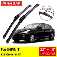 For INFINITI EX35 2008 2009 2010 Front Wiper Blades Brushes Cutter Accessories U J Hook