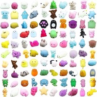 100 Pcs Random Mochi Squishy Toy, Mochi Squishies Fidget Toys, Soft Cute Animal Stress Relief Toys for Kids Party Favors, Classroom Prizes, Goodie Bag Stuffers, Christmas, Birthday Gifts