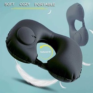 Inflatable  U-Shaped Breathable Neck Pillow for Travel - Quick Inflation