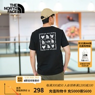 北面（The North Face）T恤男女同款爱心短袖情人节休闲宽松透气半袖24春夏新款|8AUU JK3/黑色 XXL/185