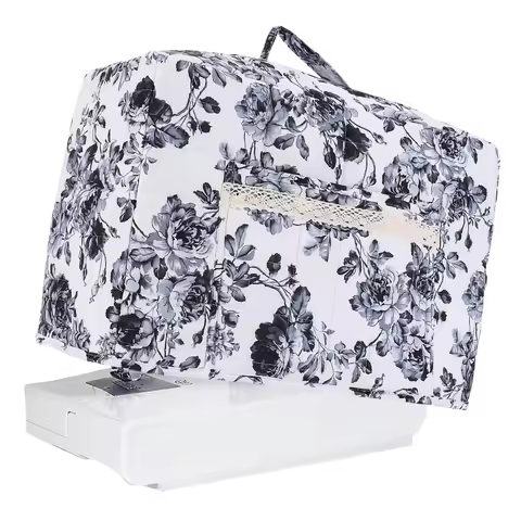 Floral Quilted Sewing Machine Cover W/ Pocket Craft Room Sewings Supply Organizer for Most Standard 
