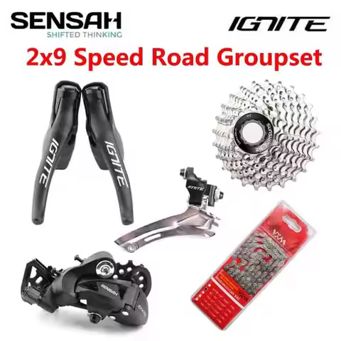 SENSAH IGNITE Road Bike Shifter 2x9 Speed Groupset Rear Derailleur Front Derailleur Cassette Chain T