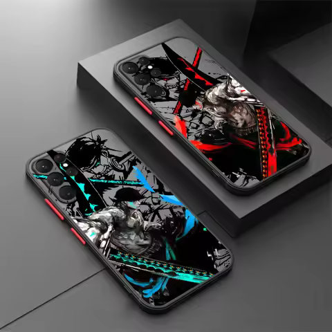 Hot One Piece Luffy Zoro Frosted Translucent For Samsung Galaxy S24 S23 S22 S21 S20 FE S10 S9 S8 Plu