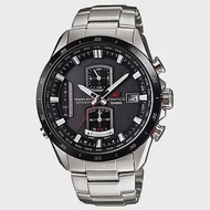 CASIO EDIFICE系列 終極元素太陽能電波運動錶(鋼帶-銀黑)