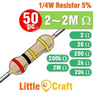 50pcs Resistor 0.25W 5% 2 - 2M Ohm