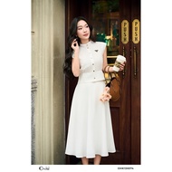 Set bộ áo sát nách phối chân váy trơn dài chất thô tuyết Orchid - OHN13X074