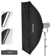 NEEWER 12"x47"/30x120cm Rectangular Softbox Quick Set up Quick Folding, with Diffusers/Beam Grid/Bag