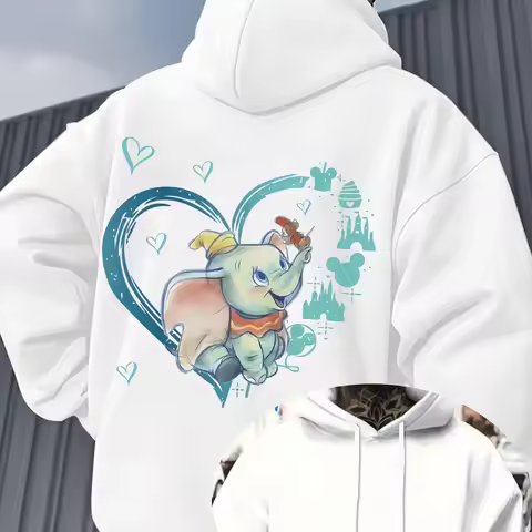 Disney Dumbo Pattern Men's Hoodie Autumn WinterCasual Unisex Pullover Sweatshirt Tracksuit Clothing 