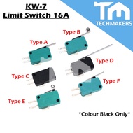 3-Pin KW7 16A Small Touch/ Long Straight Micro Switch Travel Miniature KW7 KW 125VAC 250VAC Contact 