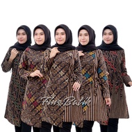 Baju Dress Batik Kerja Kantor Pegawai Guru Wanita Muslim Modern