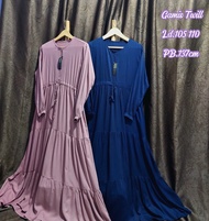 Gamis Twill Rayon Polos Lengan Panjang Warna Solid Fodu by Hidayah Fashio - Nyaman & Lembut