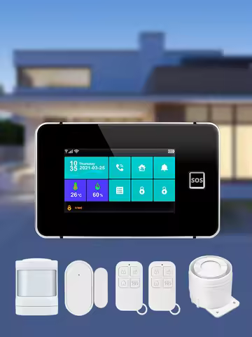 FUERS G64B 4G WiFi Home Security Alarm System Temperature Humidity Display PIR Motion Work with Tuya