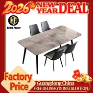 HF Dining Table Type 501&A83 Sintered Stone Dining Table (Free 🚚🛠️)Rectangle Dining table Set