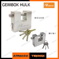 Anti-Theft Jumbo Fence Padlock 5 Keys / Hulk Padlock 50 60 74 84 94 mm Wilmer