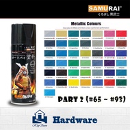 SAMURAI Spray Paint 400ML Metallic Colour (Part 2 #65 ~ #93) Blue/Green/Violet/Neptune/Yellow/Brown/