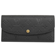 Louis Vuitton LV M62369 EMILIE 經典牛皮壓紋釦式長夾.黑
