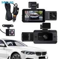 3-Channel 1080P WiFi Car Dash Cam Front Inside Rear Recording Camera 3" Screen Infrared Night Fill Light Loop Recording