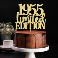 Limited EDITION 1955 Golden Glitter Cake Topper - Handmade 70th Birthday Cake Decoration (1pc) -Chri