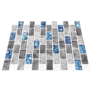 (EJVF) Vivid Tiles Blue Peel and Stick Tiles 3D Brick Effect Waterproof Kitchen Backsplash Decor Self Adhesive Wallpaper