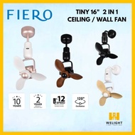 DEKA FIERO TINY 16 Wall Ceiling Corner Fan 8 Speed Dc Motor INVERTER With Remote Control Dual Mount