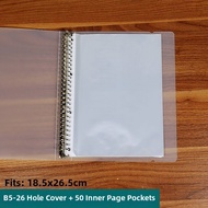 High Definition Transparent A4 A5 B5 Detachable Ring Binder Multi-Hole Plastic File Folder Document 