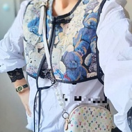 LV 白三彩小號貝殼包化妝包 17×11×6cm 99新配件塵袋