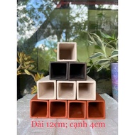 Square ceramic cave 12cm long, 4cm square edge for fish, shrimp, pleco, Crayfish, cory
