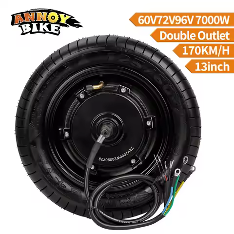 170km/h 13 inch 60V 72V 96V 7000W Hub Motor Scooter Motor Wheel 70N.m High Speed 60H Double Outlet E