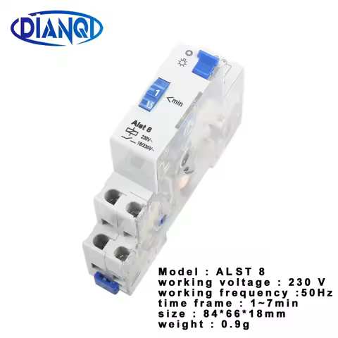 ALST8 7 Minutes Staircase Lighting Timer Switch 220VAC DIN rail mounted