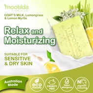 MOOTILDA Goat Milk Soap, Lemongrass &amp; Lemon Myrtle Soap 100g, For DRY &amp; SENSITIVE SKIN Brightening, Moisturizing