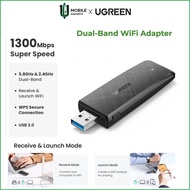 UGREEN AC1300 Wifi Adapter Wireless Adapter 1300Mbps 5Ghz 2.4GHz Dual Band USB WiFi Receiver PC Lapt