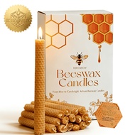 16pcs 1.5x20cm Handmade Honeycomb Beeswax Candle Gift Box, Beeswax Yellow, Smokeless Burning, Very S