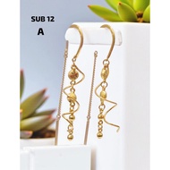 Wing Sing Subang Jarum Gantung Emas 916/ 916 Gold Earrings