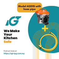 IGT A1201S Gas Regulator With Safety Lock And Sirim Approved New Model with EFV System with 1.5m Hose and Clip Yisin Infrared 2 Burner Gas Stove