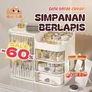 Omilo Makeup Organizer Cosmetic Makeup Drawer Storage Premium Box Container Dustproof Bekas Mekap IN