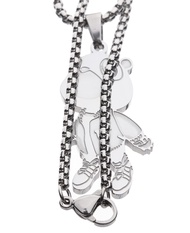 SYWHPS 808s and Heartbreak Heartbreaker Hip Hop Rapper Pendant Chain Necklace (Silver Bear)