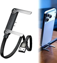 USB A to USB C Cable, Charger Cord (4.9FT), 65W Braided Fast Charge Cable with Built-in Phone Stand