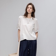 DME | เสื้อยืดคอปกแขนพองผ้าฝ้ายสไตล์มินิมอล