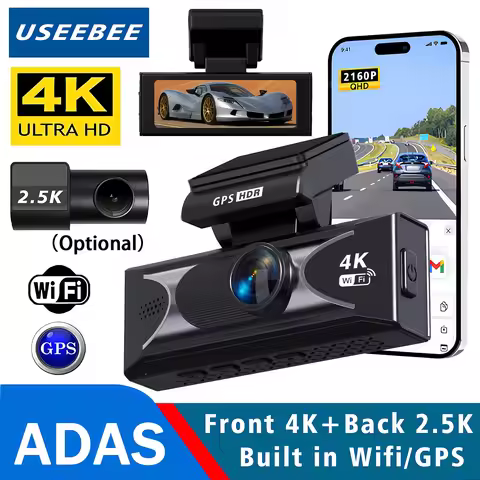 Ultra HD 4K+2.5K Car Front Dash Cam Mini WIFI DVR Black Box Room With 24H Parking Monitor Night Visi