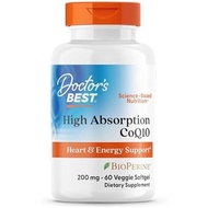 Doctor's Best High Absorption CoQ10 200mg with BioPerine Supplement - Coenzyme Q10 Softgels for Hear
