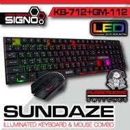 Signo kb-712+gm112 ชุด คีย์บอร์ด เมาส์ มีไฟสุดคุ้ม  Keyboard &amp; Mouse Combo set