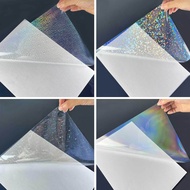 A4 40 Sheets -4 Styles Holographic Cold Laminating Film Clear Self-Adhesive Vinyl Sticker 8.3x11.7 I
