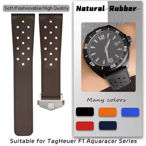 Rubber Watch Strap 20mm 21mm 22mm for Tag Heuer Aquaracer FORMULA 1 F1 Carrera Monaco Connected Lacu