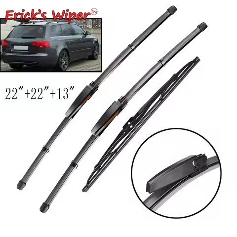 Erick's Wiper LHD Front & Rear Wiper Blades Set For Audi A4 B6 B7 Avant 2004 - 2008 Windshield Winds
