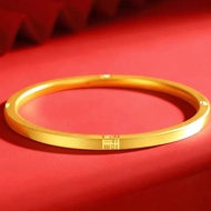 Four Blessings Chopstick Bangle Women'A9999 - Minimalist four blessings chopstick bangle,  perfect f