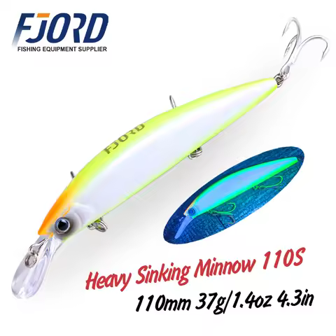 FJORD 110S 37g 90S 29g 70S 17g Heavy Sinking Minnow Fishing Lures Saltwater Freshwater Long Casting 