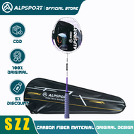 ALPSPORT SZZ100 Raket Bulutangkis Resmi Asli 4U 24 Lbs Raket Set Pegangan Serat Karbon Penuh